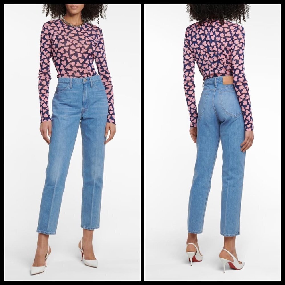 💕FRAME💕 Le Italien Straight Leg Jeans High Rise Ankle ~ Pure Blue 27 NWOT